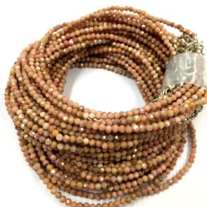 Shop Rhodonite Faceted Beads! 10 Strand Of 17 Inch Natural Faceted Rhodonite Rondelle Beads 3mm Loose Gemstone Beads Top Quality New Arrival | Natural genuine faceted Rhodonite beads for beading and jewelry making.  #jewelry #beads #beadedjewelry #diyjewelry #jewelrymaking #beadstore #beading #affiliate #ad