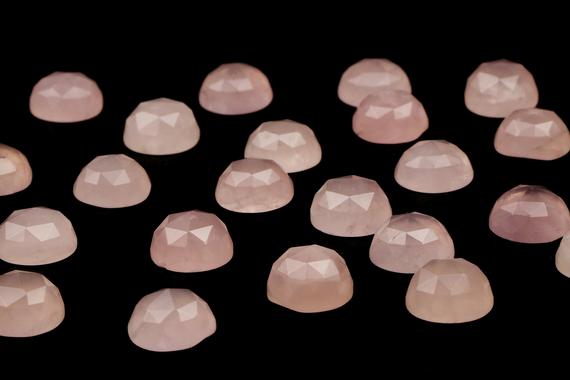 Rose Quartz Cabochon,faceted Round Cabochon,pink Quartz Stone,faceted Gemstone,love Gemstone,round Cabochon Sale - Aa Quality