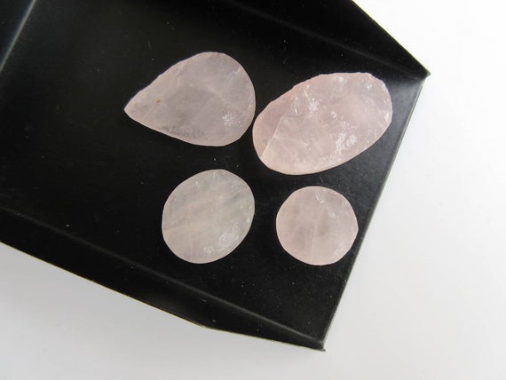 4 Pieces Huge 14mm To 26mm Raw Rough Rose Quartz Mix Shaped Specially Cut For Creating Beautiful Jewelry, Bb469