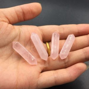 Shop Rose Quartz Stones & Crystals! Rose Quartz Point Wand Double Terminated Natural Pink Crystal Quartz Wand Point Perfect for Jewelry Making Mineral Healing Stone OB | Natural genuine stones & crystals in various shapes & sizes. Buy raw cut, tumbled, or polished gemstones for making jewelry or crystal healing energy vibration raising reiki stones. #crystals #gemstones #crystalhealing #crystalsandgemstones #energyhealing #affiliate #ad