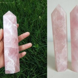 Shop Rose Quartz Points & Wands! Rose Quartz Tower | Natural genuine stones & crystals in various shapes & sizes. Buy raw cut, tumbled, or polished gemstones for making jewelry or crystal healing energy vibration raising reiki stones. #crystals #gemstones #crystalhealing #crystalsandgemstones #energyhealing #affiliate #ad