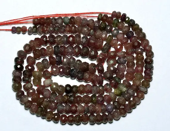 12 Inches Strand Natural Ruby Rondelle Beads 4mm To 5.5mm Faceted Gemstone Beads Rare Ruby Stone Precious Rondelles No2069