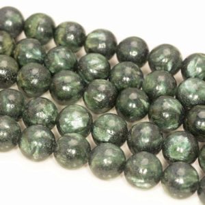 Shop Seraphinite Beads! 12mm Russian Seraphinite Clinochlore Gemstone Green Round 12mm Loose Beads 15.5 inch Full Strand (90149533-182) | Natural genuine round Seraphinite beads for beading and jewelry making.  #jewelry #beads #beadedjewelry #diyjewelry #jewelrymaking #beadstore #beading #affiliate #ad