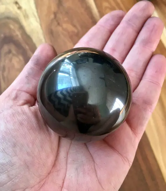 Shungite Sphere (5cm) - Raw Shungite Stone - Emf Protection - Healing Crystals And Stones - Shungite Crystal - Root Chakra Stones - Crystals