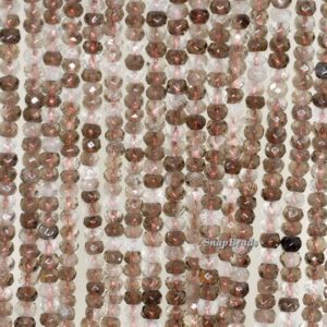 Shop Smoky Quartz Faceted Beads! 4x3mm Smoky Quartz Clear Quartz Gemstone Faceted Rondelle Loose Beads 15.5 inch Full Strand (90191951-341) | Natural genuine faceted Smoky Quartz beads for beading and jewelry making.  #jewelry #beads #beadedjewelry #diyjewelry #jewelrymaking #beadstore #beading #affiliate #ad