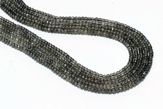 Small Tiny Smoky Quartz Beads,rondelles Beads,faceted Beads,gemstone Beads,semiprecious Beads,natural Beads - 16" Full Strand