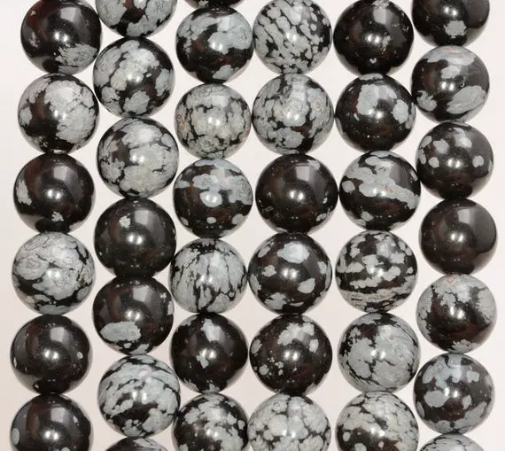 4mm Cristobalite Snowflake Obsidian Gemstone Round 4mm Loose Beads 15.5 Inch Full Strand (90114579-246)