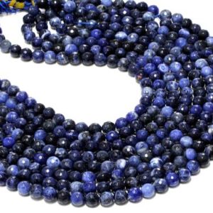 Shop Sodalite Faceted Beads! Sodalite faceted round beads,diy beads,beads strand,natural stone beads,semiprecious beads,wholesale beads – 16" Full Strand | Natural genuine faceted Sodalite beads for beading and jewelry making.  #jewelry #beads #beadedjewelry #diyjewelry #jewelrymaking #beadstore #beading #affiliate #ad
