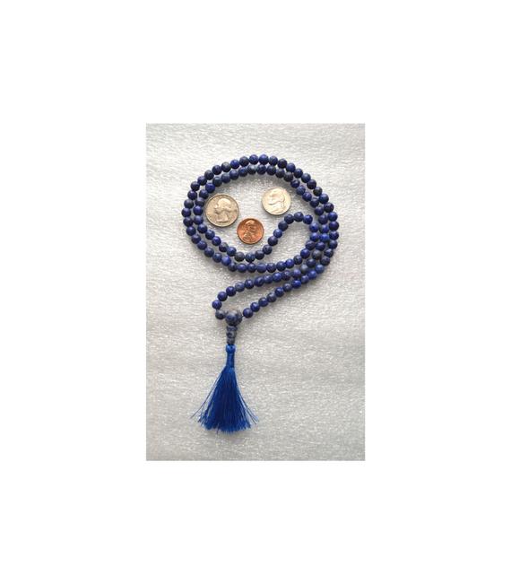 108 Sodalite Mala Beads Necklace Bracelet For Men, Yoga Jewellery, Japa Meditation, Gemstone Wrap Bracelet, Mala Necklace, Buddhist Mala