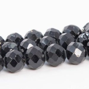 Shop Spinel Faceted Beads! 5MM Black Spinel Beads Grade AB Genuine Natural Gemstone Full Strand Faceted Round Loose Beads 15" / 7.5" Bulk Lot Options (110991-3271) | Natural genuine faceted Spinel beads for beading and jewelry making.  #jewelry #beads #beadedjewelry #diyjewelry #jewelrymaking #beadstore #beading #affiliate #ad