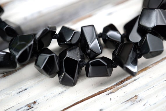 Black Spinel Faceted Beads 5-8mm (etb00419)  Unique Jewelry/vintage Jewelry/gemstone Necklace