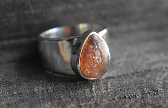 Sunstone Mens Ring,natural Sunstone Ring,925 Silver Ring,sunstone Unisex Ring,mens Sunstone Ring,unisex Ring,sunstone Gemstone Ring