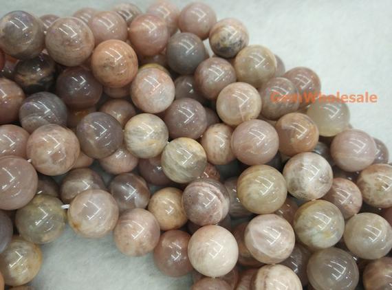 15.5" Sunstone 14mm Round Beads, Semi-precious Stone, Orange Color Jewelry Beads, Gemstone Wholesaler, Big Stone Beads, Full Strand