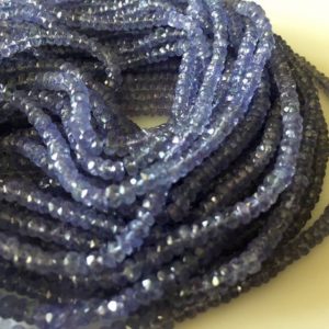 Shop Tanzanite Faceted Beads! Natural Tanzanite Faceted Rondelle Beads, Tanzanite Beads, 2.5mm To 4.5mm, 16 Inch Strand, GDS811 | Natural genuine faceted Tanzanite beads for beading and jewelry making.  #jewelry #beads #beadedjewelry #diyjewelry #jewelrymaking #beadstore #beading #affiliate #ad