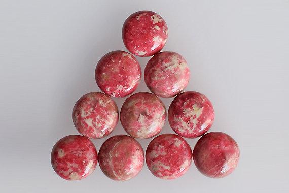 Aaa+ Grade Pink Thulite Round Cabochon Flat Back Polished Calibrated Wholesale Gemstone For Jewelry Making, All Sizes Available Aaa+ Grade Pink Thulite Round Cabochon Flat Back Polished Calibrated Wholesale Gemstone For Jewelry Making, All Sizes Available