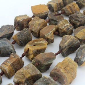 Shop Tiger Eye Chip & Nugget Beads! 15-24mm Natural Tiger Eye Stone Beads,Chunky Natural Gemstone stone beads,Chunky Nugget Beads,Raw Rough Tiger eye  beads–15pcs-17inches | Natural genuine chip Tiger Eye beads for beading and jewelry making.  #jewelry #beads #beadedjewelry #diyjewelry #jewelrymaking #beadstore #beading #affiliate #ad