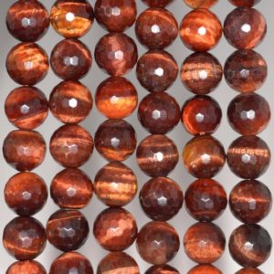 Shop Tiger Eye Faceted Beads! 12MM Red Tiger Eye Gemstone Faceted Round Loose Beads 7.5 inch Half Strand (80002052 H-A63) | Natural genuine faceted Tiger Eye beads for beading and jewelry making.  #jewelry #beads #beadedjewelry #diyjewelry #jewelrymaking #beadstore #beading #affiliate #ad