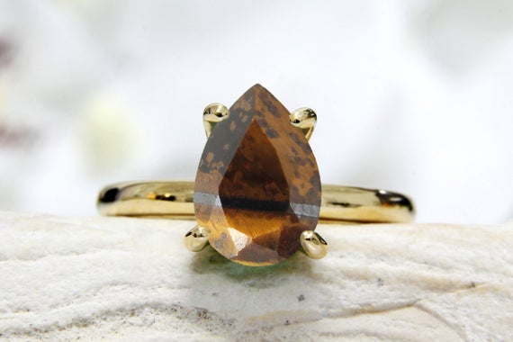 Tiger Eye Ring · Stackable Rings · Solitaire Ring · Gold Ring ,gold Filled Ring · Bridal Ring· Solid Gold Ring · Custom Ring · Personal Ring