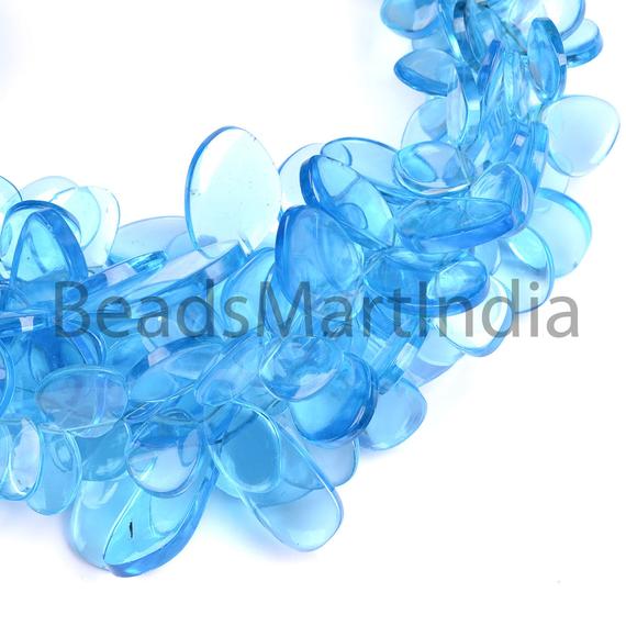 Natural Swiss Blue Topaz Beads, Swiss Blue Topaz Nugget Shape, Topaz Smooth Gemstone, Blue Topaz Plain Nuggets, Blue Topaz Jewelry Beads