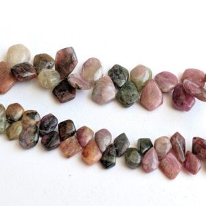 Shop Tourmaline Chip & Nugget Beads! 8-17mm Rare Multi Tourmaline Plain Fancy Shield Beads, Natural Multi Tourmaline Rough Designer For Jewelry (4IN To 8IN Options) | Natural genuine chip Tourmaline beads for beading and jewelry making.  #jewelry #beads #beadedjewelry #diyjewelry #jewelrymaking #beadstore #beading #affiliate #ad