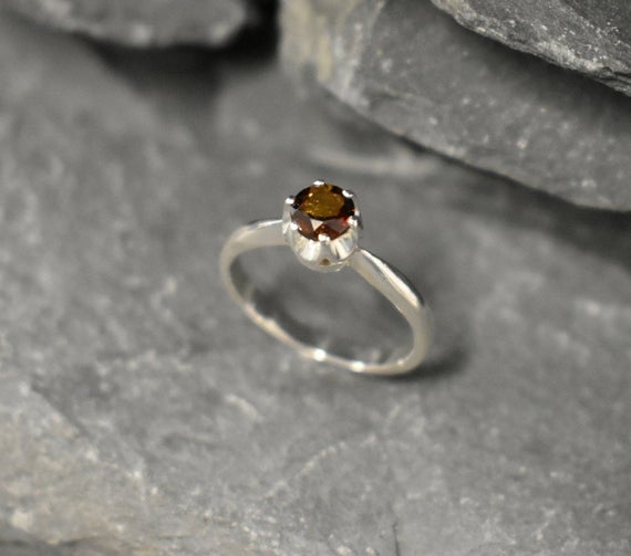 Natural Tourmaline Ring, Tourmaline Ring, Natural Tourmaline, October Birthstone, Solitaire Ring, Vintage Ring, 925 Silver Ring, Tourmaline