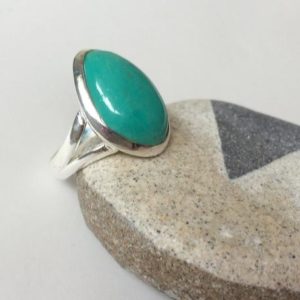 Shop Turquoise Rings! Teardrop Turquoise ring, Sterling silver ring, Natural Turquoise ring, Teardrop shaped Turquoise ring, Large Turquoise, Stone ring size 6 | Natural genuine Turquoise rings, simple unique handcrafted gemstone rings. #rings #jewelry #shopping #gift #handmade #fashion #style #affiliate #ad