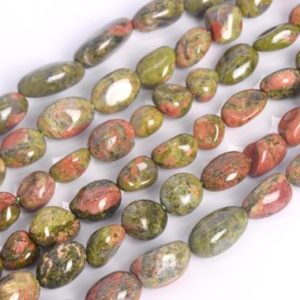Shop Unakite Chip & Nugget Beads! Genuine Natural Lotus Pond Unakite Loose Beads Grade AAA Pebble Nugget Shape 6-8mm | Natural genuine chip Unakite beads for beading and jewelry making.  #jewelry #beads #beadedjewelry #diyjewelry #jewelrymaking #beadstore #beading #affiliate #ad