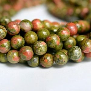 Shop Unakite Round Beads! 15.5" 6mm/8mm Unakite round beads, green and red multi color gemstone, semi-precious stone wholesaler | Natural genuine round Unakite beads for beading and jewelry making.  #jewelry #beads #beadedjewelry #diyjewelry #jewelrymaking #beadstore #beading #affiliate #ad