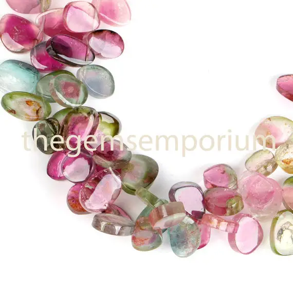 Watermelon Tourmaline Plain Smooth Slices Shape Beads,  6x8-7x13mm Tourmaline Smooth Beads, Tourmaline Slices Shape Beads, Tourmaline Beads
