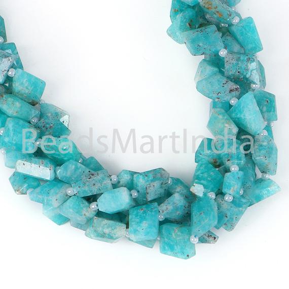 Amazonite Faceted Nugget Fancy Beads,  5x6-7x8 Mm Amazonite Nugget Beads, Amazonite Faceted Nuggets Beads, Amazonite Nugget Fancy Beads,