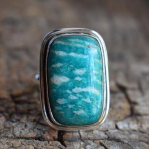 Shop Amazonite Rings! natural amazonite ring,925 silver ring,green amazonite,green amazonite ring,amazonite ring,amazonite gemstone ring,square shape ring | Natural genuine Amazonite rings, simple unique handcrafted gemstone rings. #rings #jewelry #shopping #gift #handmade #fashion #style #affiliate #ad