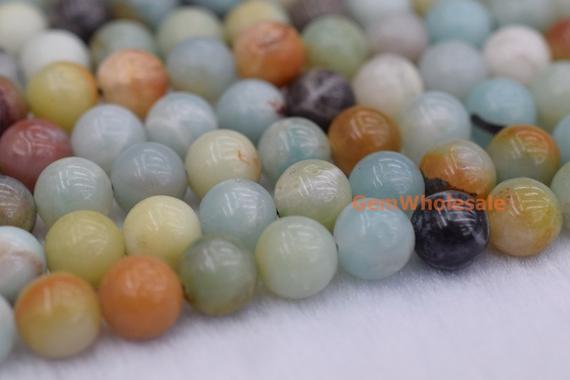 15.5" 6mm/8mm/10mm/12mm Natural Amazonite Round Beads, Green Gemstone, Semi-precious Stone, Small Green Color Diy Beads, Gemstone Wholesaler