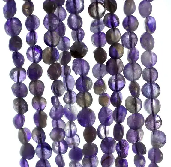 4-6mm Royal Amethyst Gemstone Purple Pebble Nugget Loose Beads 14 Inch Full Strand (90185030-895)