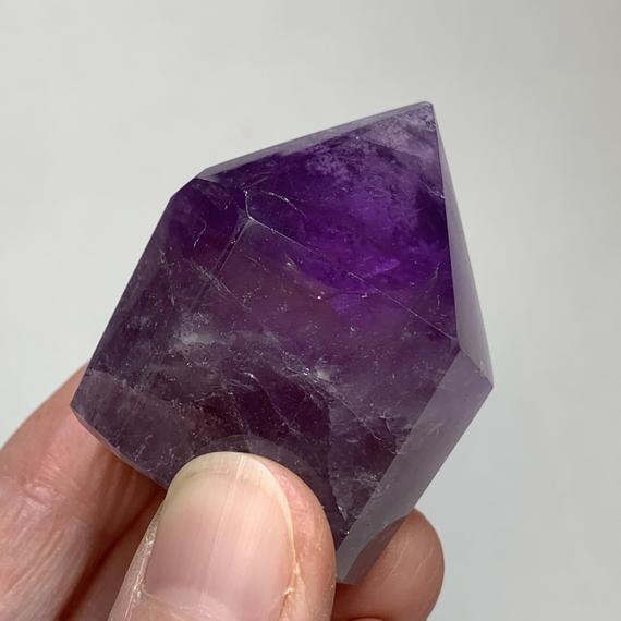 1.8" Amethyst Crystal Point - Polished - Stone Tower - Healing Crystal - Meditation Crystal - Crystal Grid Stone - Decor - From Brazil - 79g