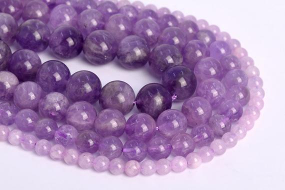 Genuine Natural Lavender Amethyst Loose Beads Grade Aa Round Shape 6mm 7-8mm 8mm 9-10mm 10mm 11-12mm 12mm