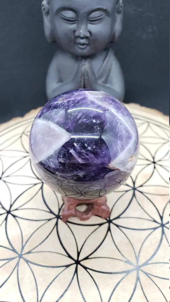 Amethyst Sphere 59mm - Reiki Charged - Powerful Energy - Dream Amethyst - Cleansing Crystal - Calming & Soothing Energy