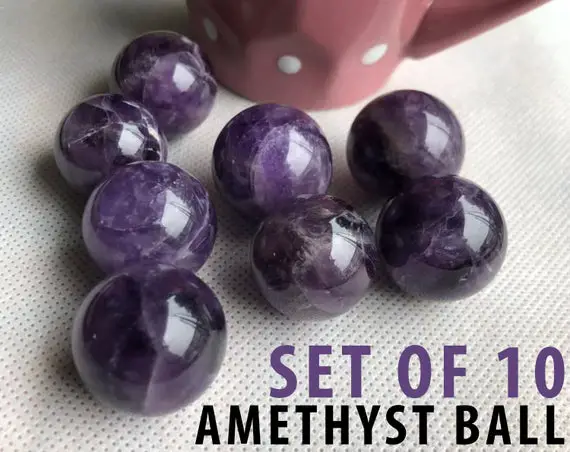 Amethyst Crystal Ball Sphere Set Of 10