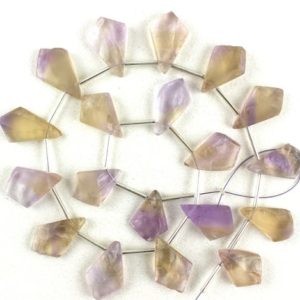 Shop Ametrine Chip & Nugget Beads! AAA Quality 1 Strand Natural Ametrine Gemstone, 19 Pieces Uneven Fancy Shape Rough, Size 12×19-15×22 MM Making Jewelry, Wholesale Price | Natural genuine chip Ametrine beads for beading and jewelry making.  #jewelry #beads #beadedjewelry #diyjewelry #jewelrymaking #beadstore #beading #affiliate #ad
