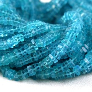 AAA Quality 16" Long Natural Apatite Heishi Beads,Smooth Square Beads,Apatite Jewelry Beads, 3.5 MM Gemstone Beads,Wholesale Price | Natural genuine other-shape Gemstone beads for beading and jewelry making.  #jewelry #beads #beadedjewelry #diyjewelry #jewelrymaking #beadstore #beading #affiliate #ad