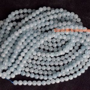 15.5" 6mm A Natural Aquamarine round beads, High quality light blue color DIY jewelry beads, milky light blue gemstone 6mm A quality | Natural genuine beads Array beads for beading and jewelry making.  #jewelry #beads #beadedjewelry #diyjewelry #jewelrymaking #beadstore #beading #affiliate #ad