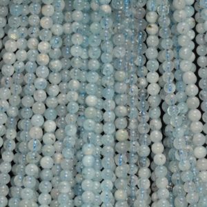 Shop Aquamarine Round Beads! 4-4.5mm Beryl Aquamarine Gemstone Blue Round Loose Beads 15.5 inch Full Strand (90183617-371) | Natural genuine round Aquamarine beads for beading and jewelry making.  #jewelry #beads #beadedjewelry #diyjewelry #jewelrymaking #beadstore #beading #affiliate #ad