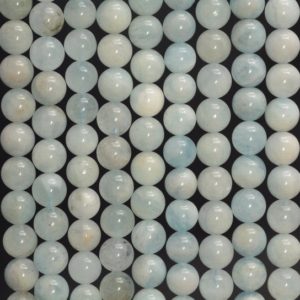 6mm Beryl Aquamarine Gemstone Blue Round Loose Beads 15.5 inch Full Strand (90183623-371) | Natural genuine beads Array beads for beading and jewelry making.  #jewelry #beads #beadedjewelry #diyjewelry #jewelrymaking #beadstore #beading #affiliate #ad