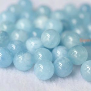Shop Aquamarine Round Beads! 6PCS 8mm AA Natural Aquamarine round undrilled beads, High quality light blue color single DIY jewelry beads, milky light blue gemstone HGSO | Natural genuine round Aquamarine beads for beading and jewelry making.  #jewelry #beads #beadedjewelry #diyjewelry #jewelrymaking #beadstore #beading #affiliate #ad
