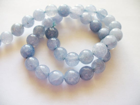 Aquamarine Beads Gemstone  Blue/gray Round 8mm