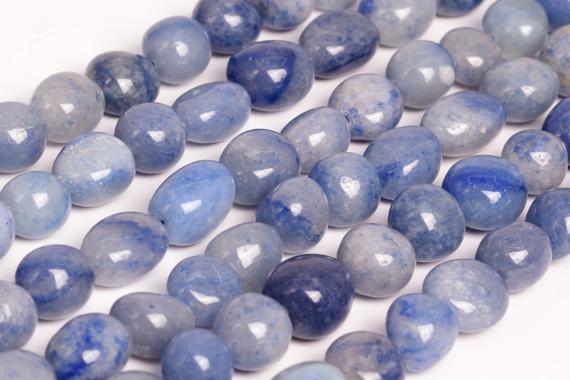 Natural Blue Aventurine Loose Beads Grade Aaa Pebble Nugget Shape 8-10mm