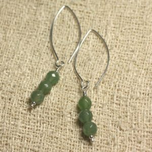 Shop Aventurine Earrings! Boucles d'Oreilles Argent 925 Crochets 40mm – Aventurine verte Facettée 6mm | Natural genuine Aventurine earrings. Buy crystal jewelry, handmade handcrafted artisan jewelry for women.  Unique handmade gift ideas. #jewelry #beadedearrings #beadedjewelry #gift #shopping #handmadejewelry #fashion #style #product #earrings #affiliate #ad