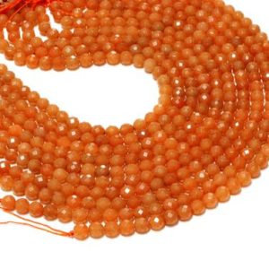 Shop Aventurine Faceted Beads! Gemstone beads,orange aventurine,stone beads,orange beads,round beads,ball beads,semiprecious gems,faceted beads – 16" Full Strand | Natural genuine faceted Aventurine beads for beading and jewelry making.  #jewelry #beads #beadedjewelry #diyjewelry #jewelrymaking #beadstore #beading #affiliate #ad