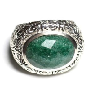 Shop Aventurine Rings! n114 – 925 sterling silver ring and stone – Aventurine oval faceted 16x12mm | Natural genuine Aventurine rings, simple unique handcrafted gemstone rings. #rings #jewelry #shopping #gift #handmade #fashion #style #affiliate #ad