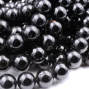 Genuine 100% Natural Black Tourmaline Round Beads 4mm 6mm 8mm 10mm 12mm 14mm 15.5" Strand | Natural genuine beads Gemstone beads for beading and jewelry making.  #jewelry #beads #beadedjewelry #diyjewelry #jewelrymaking #beadstore #beading #affiliate #ad