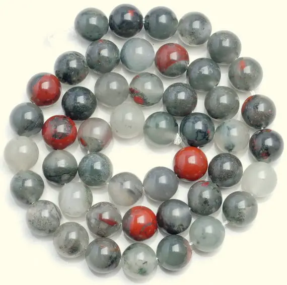 10 Strands 6mm Blood Stone Gemstone Grade Aa Red Round Loose Beads 15.5 Inch Full Strand Bulk Lot (80000396-785 X10)